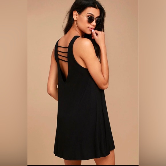 Lulu’s Lucy Love Cage Black Mini Dress - Picture 2 of 3